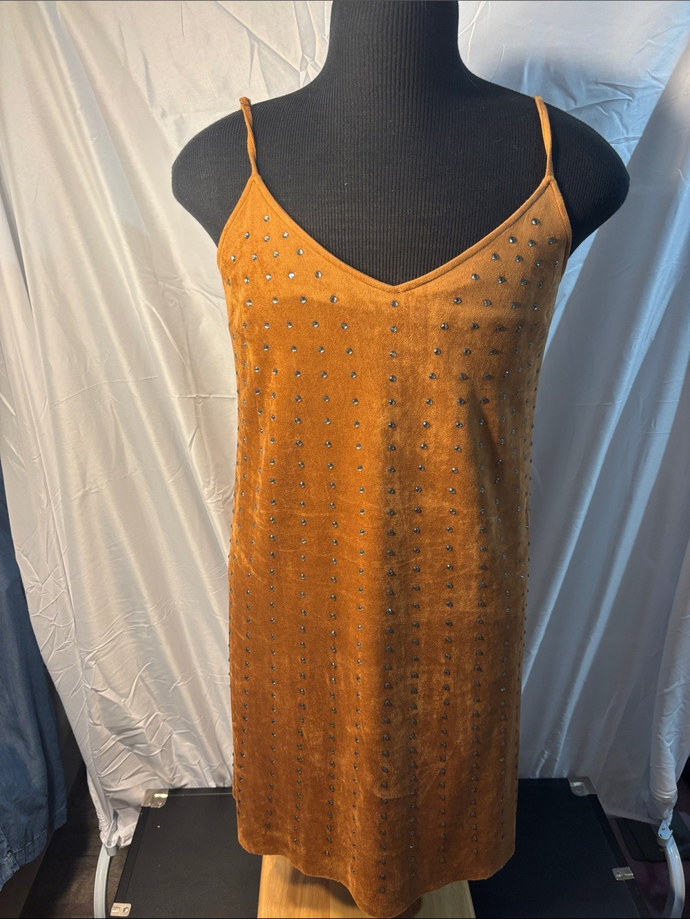 Studded Mustard Slip Dress - Women